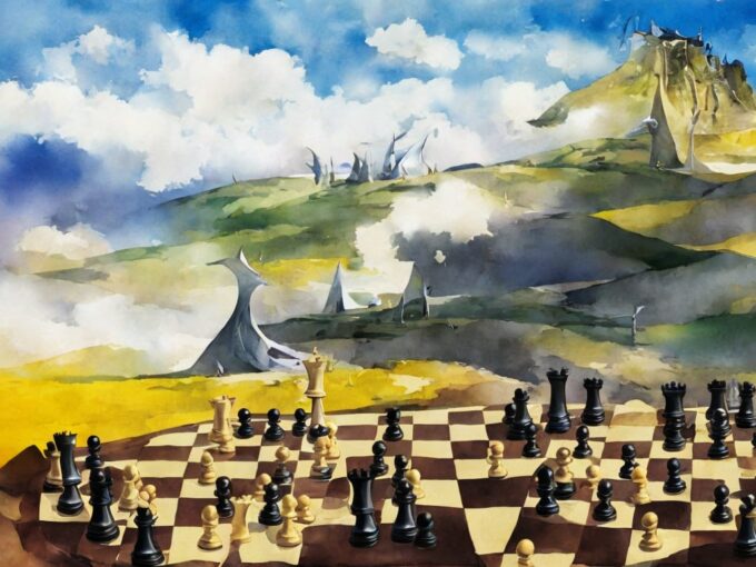 The Chess Queen’s Fragmented Reality: A Surrealistic Wallpaper for Your Desktop in high quality for free