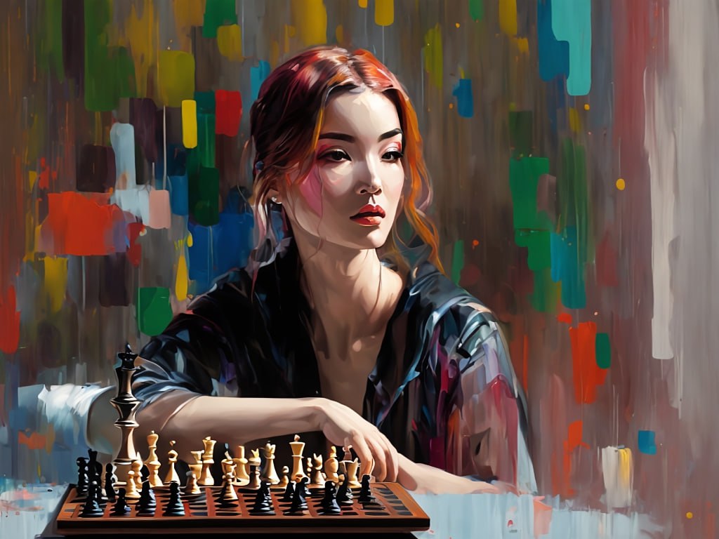 Intense Chess Girl Wallpaper in HD for your Desktop in high quality for free