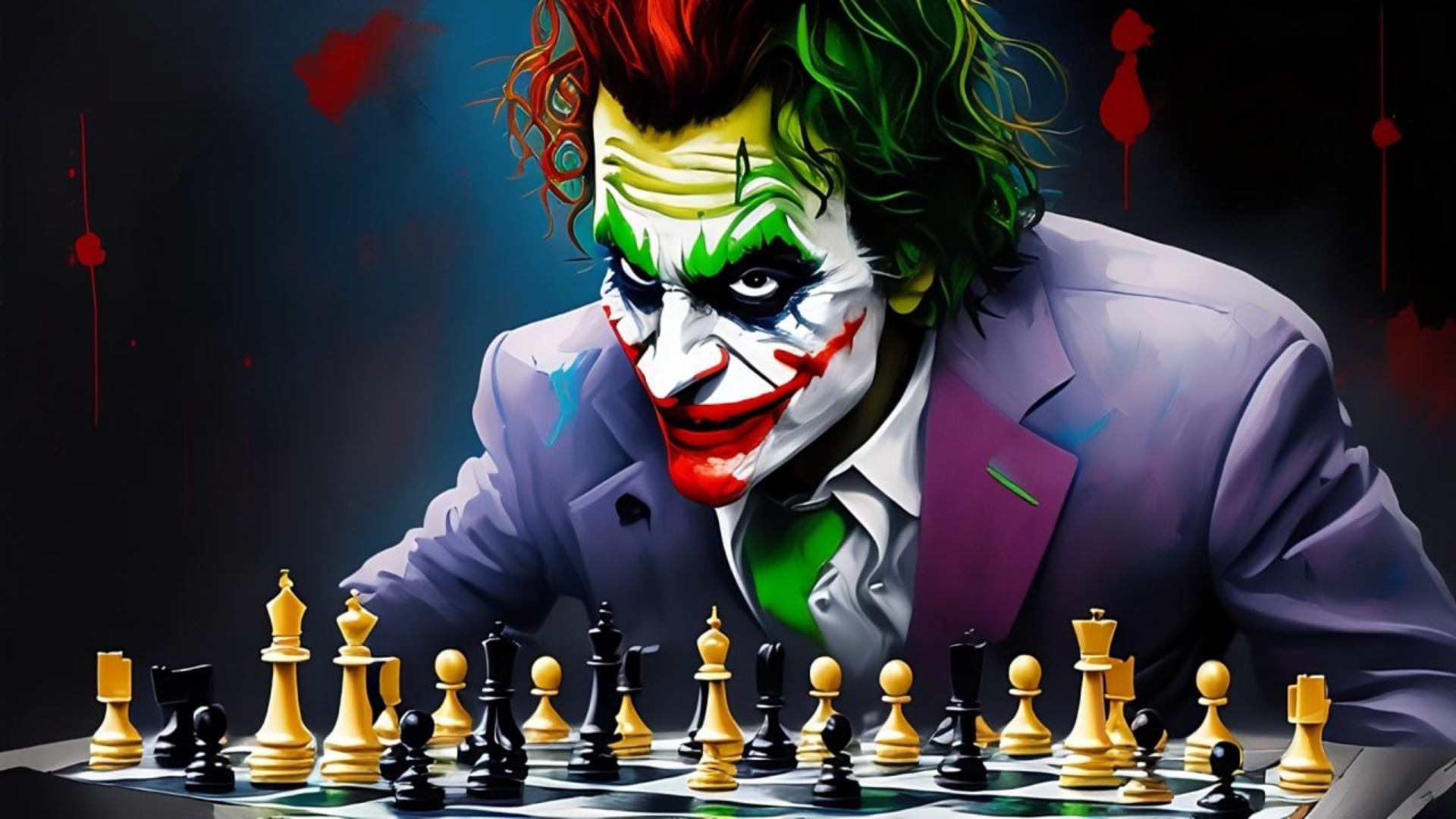 Joker’s Chessboard of Trickery Wallpaper in Full HD for Your Desktop in high quality for free