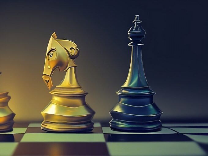 The King’s Defense: Abstract Chess Wallpaper in high quality for free