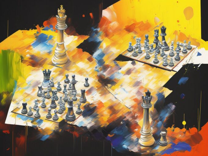 Intricate Chess Art Wallpaper for Your Desktop in high quality for free