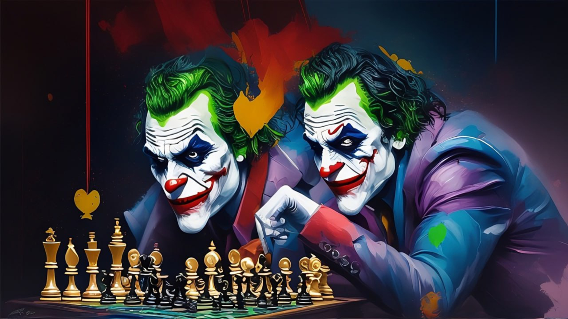 Joker’s Chessboard of Deception Wallpaper in Full HD for Your Desktop in high quality for free