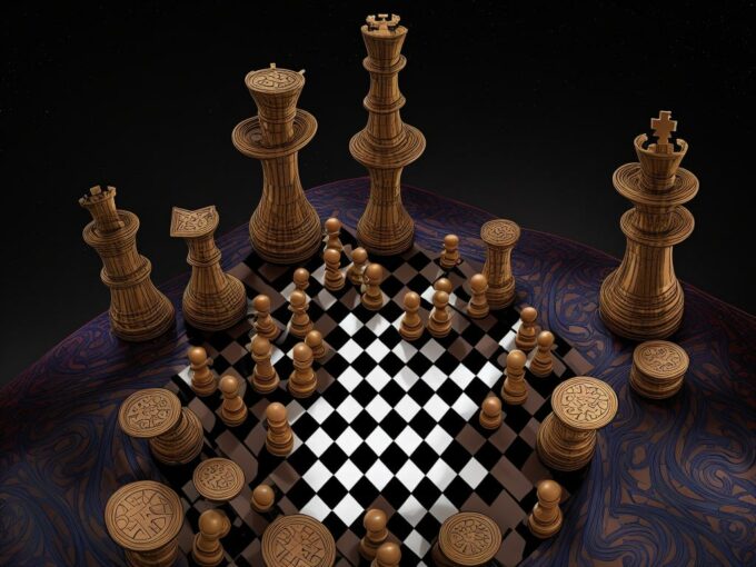 The Art of Strategy: Chess Art Wallpaper in high quality for free