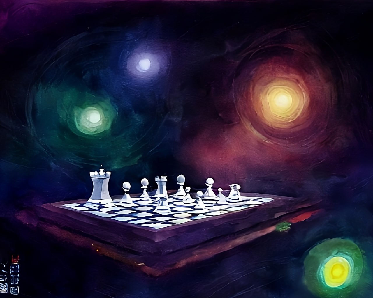 Chess Pieces in Space Wallpaper in HD for Your Desktop in high quality for free