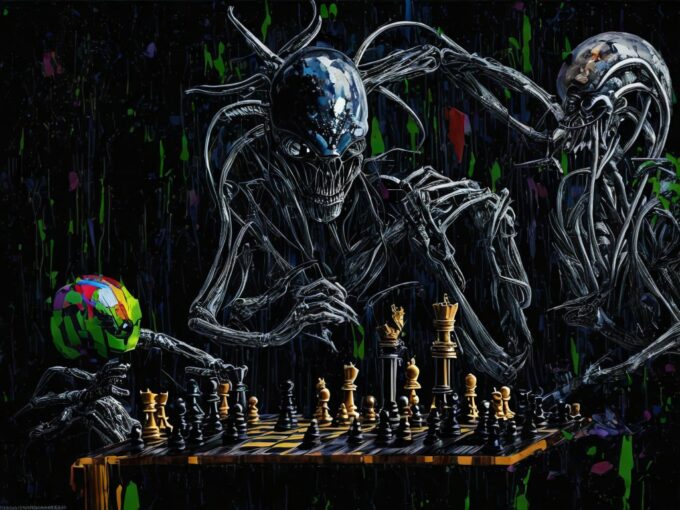 Chessboard of Illusion: A Surrealist Wallpaper for Your PC in high quality for free