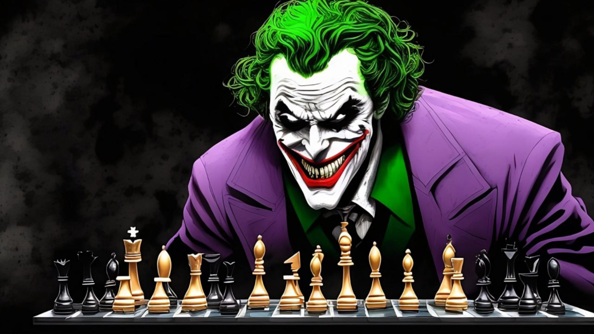 Joker’s Mind Games Chess Wallpaper in Full HD for Your Desktop in high quality for free