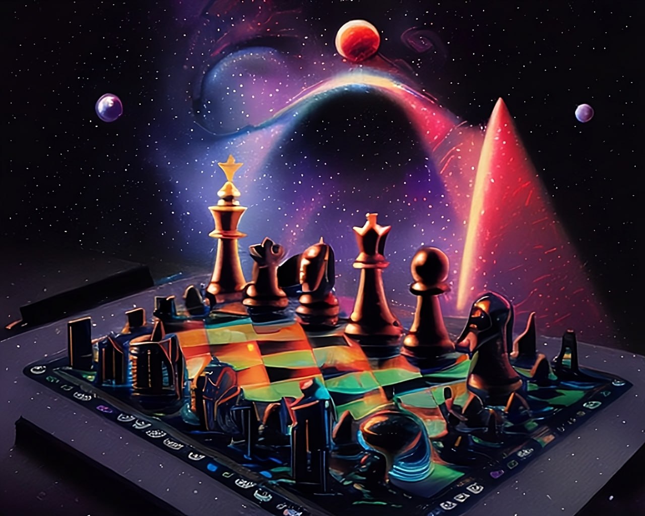 Neon Chess Wallpaper in HD for Your Desktop in high quality for free