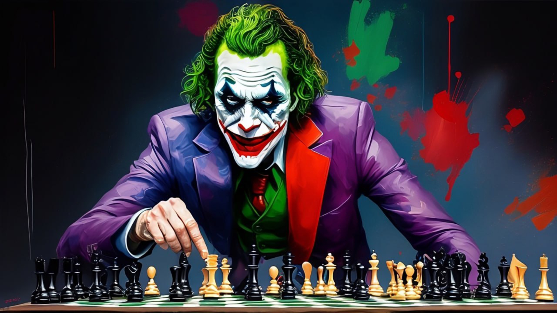 Joker’s Chessboard of Destruction Wallpaper in Full HD for Your Desktop in high quality for free